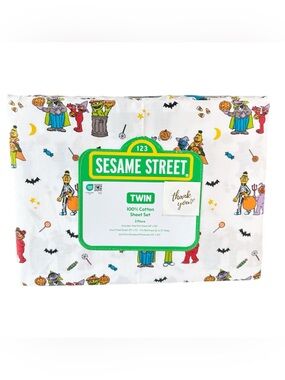 NEW Sesame Street HALLOWEEN Character TWIN SHEET SET